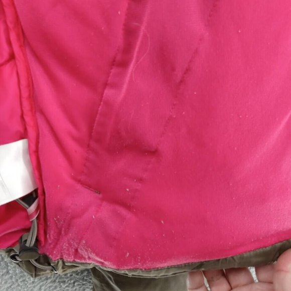 Nike Jacket Womens Small 4/6 Taupe Tan Puffer Down Insulated Fitted Fleece Lined - Picture 8 of 9